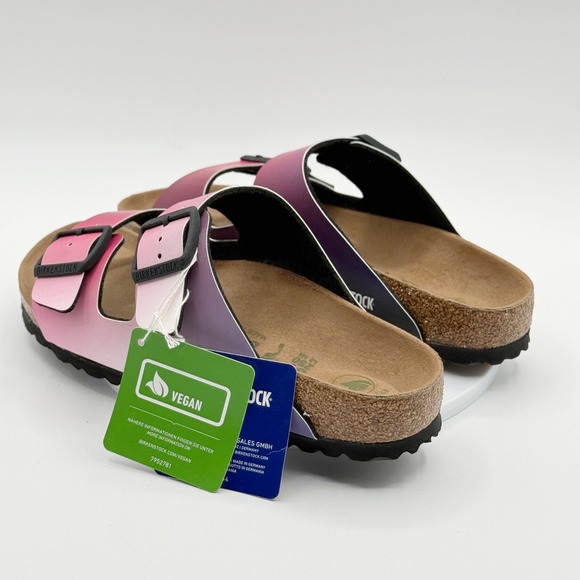Birkenstock Arizona Vegan Sandals NARROW 39 / 8 Womens Ombre Pink Purple - Picture 5 of 12